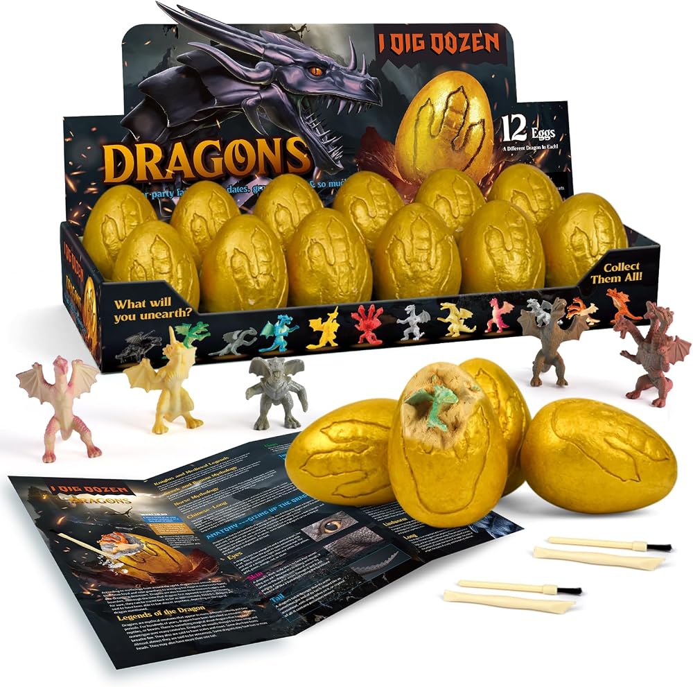 12-Piece - Dinosaur Dig Kit - STEM Learning Toy - Ages 6-12