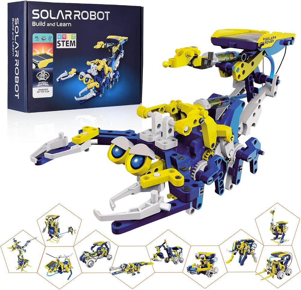 11-Piece - Science - Solar Robot Kit - STEM Learning Toy - Ages 8-12