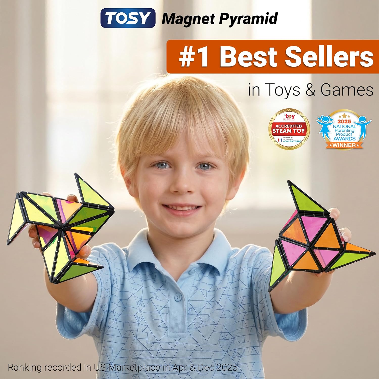 12-Piece - Magnetic Building Tiles Set - STEM Learning Toy