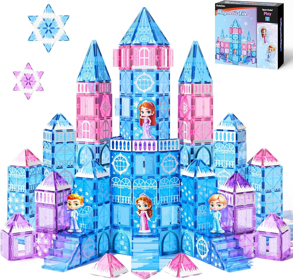 100-Piece - Sensory - Magnetic Building Tiles Set - Sensory Play Toy - Ages 3-5