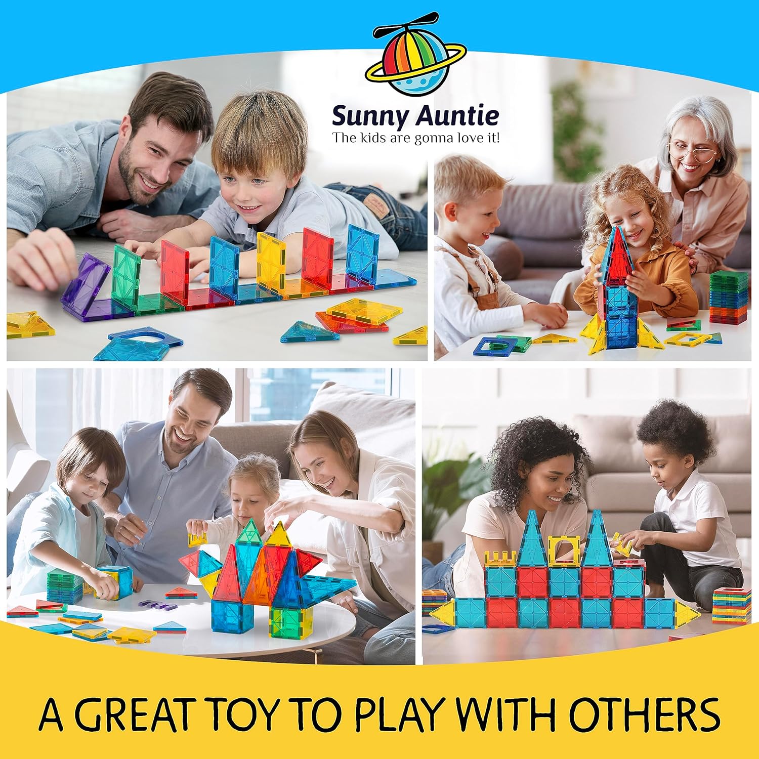 240-Piece - Car - Magnetic Building Tiles Set - STEM Learning Toy - Ages 3+-24
