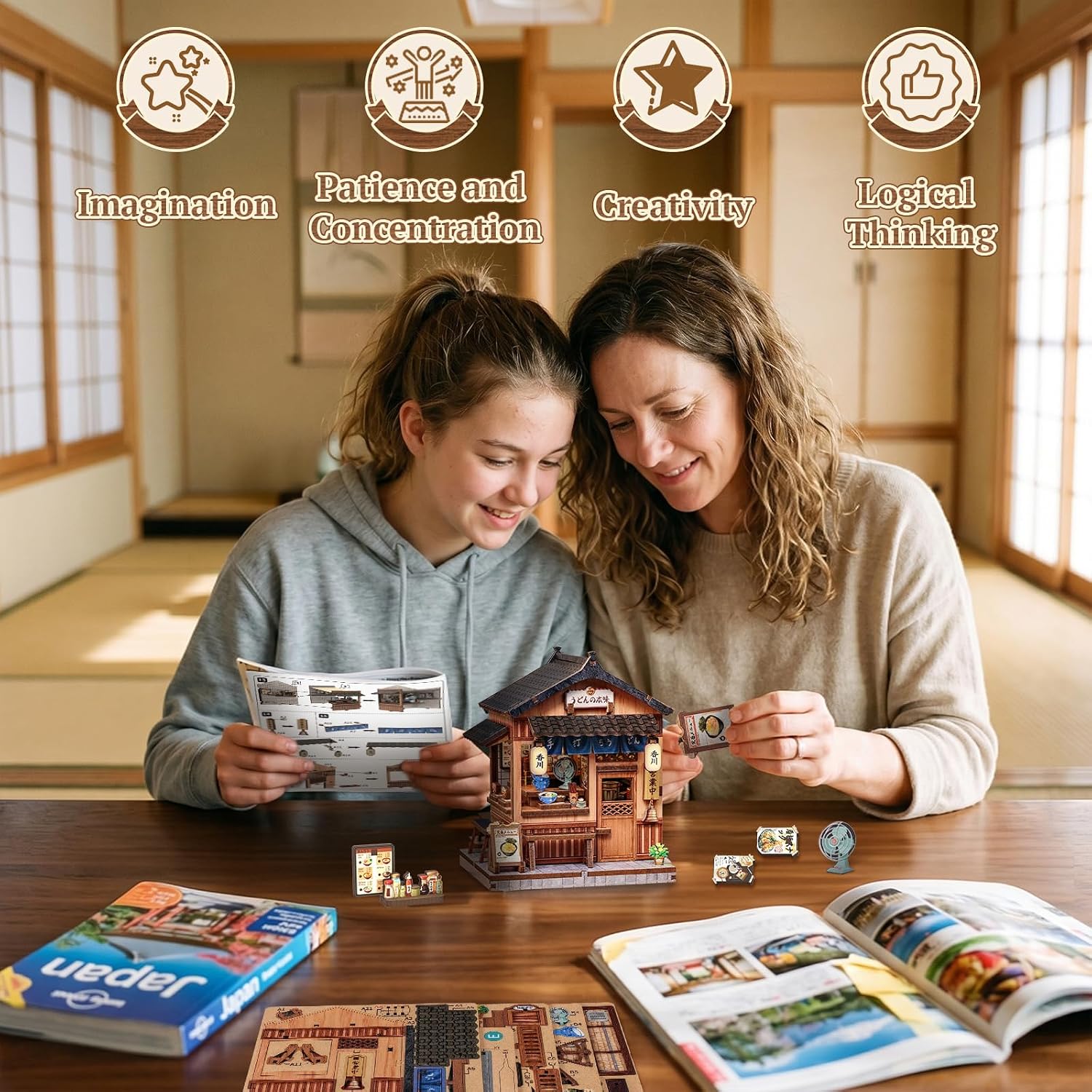 103-Piece - 3D Wooden Puzzle Kit - Creative Play Toy - Ages 14+