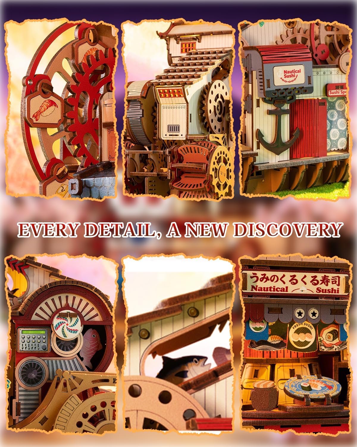 425-Piece - 3D Wooden Puzzle Kit - Creative Play Toy - Ages 14+