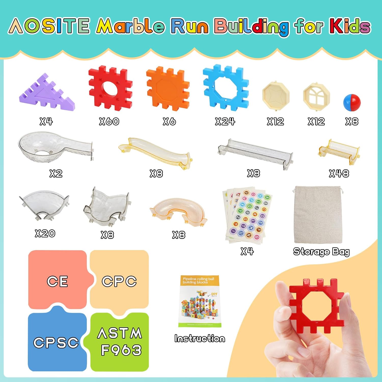 234-Piece - Marble Run Building Set - STEM Learning Toy