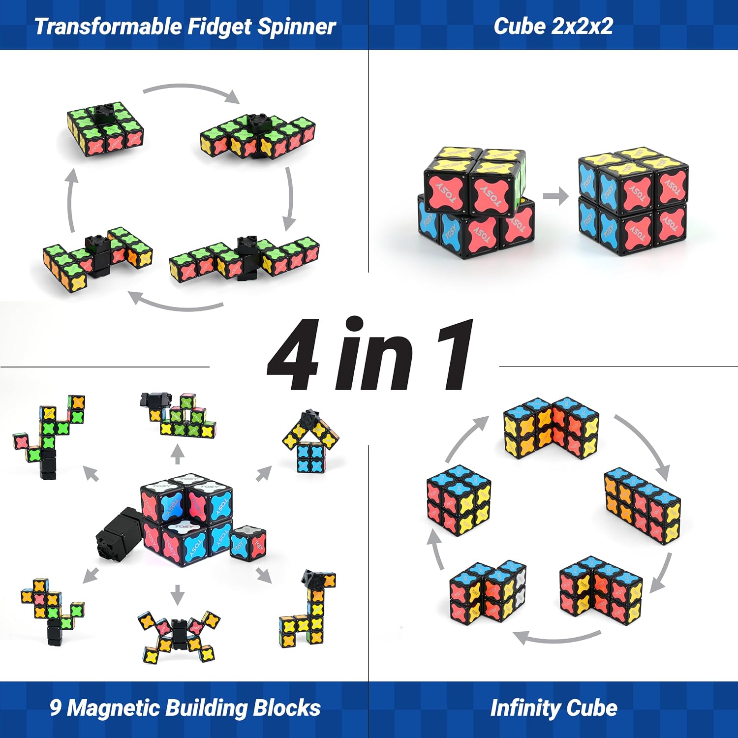 3-Piece - Sensory - Desk Fidget Toy - STEM Learning Toy