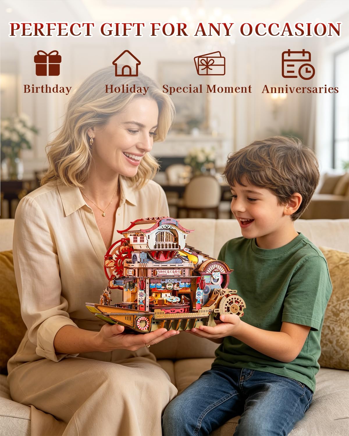 425-Piece - 3D Wooden Puzzle Kit - Creative Play Toy - Ages 14+