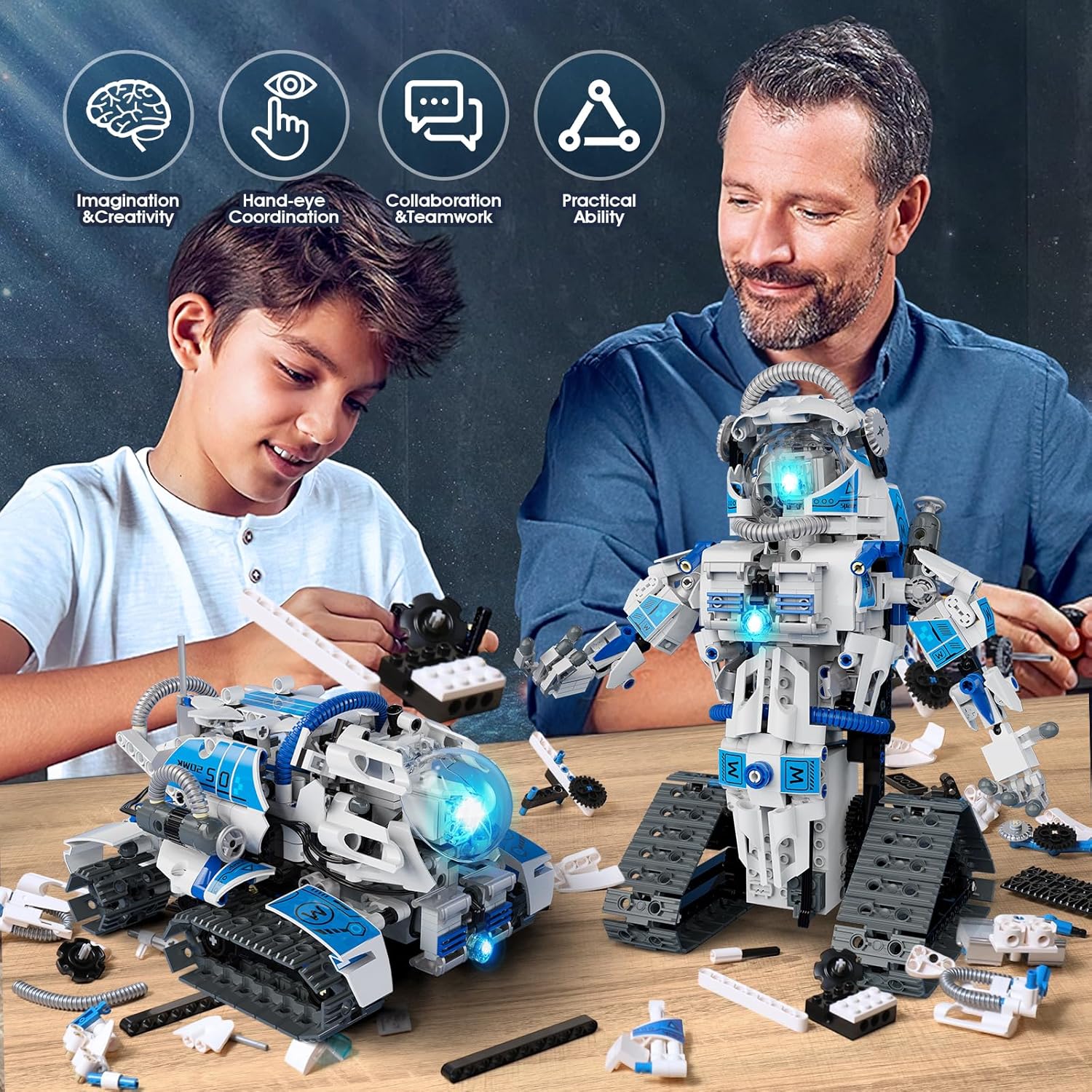 780-Piece - Space - STEM Robot Kit - STEM Learning Toy - Ages 8-14+