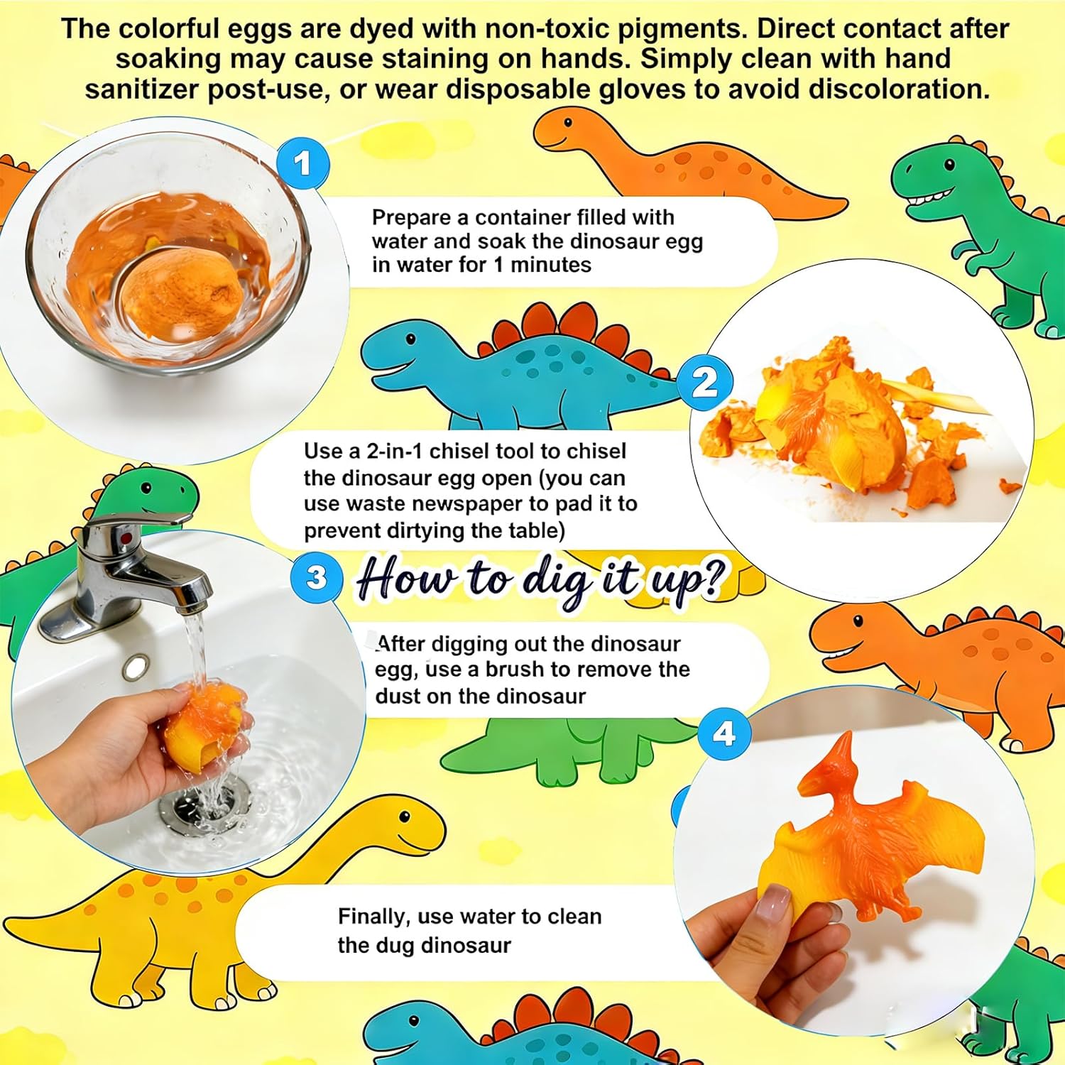 12-Piece - Car - Dinosaur Dig Kit - STEM Learning Toy - Ages 3+