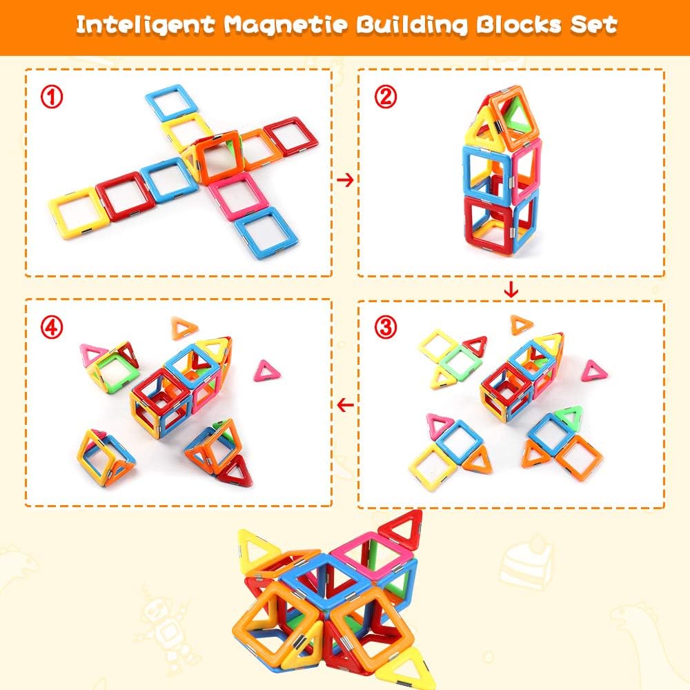 Magnetic Building Tiles Set - STEM Learning Toy