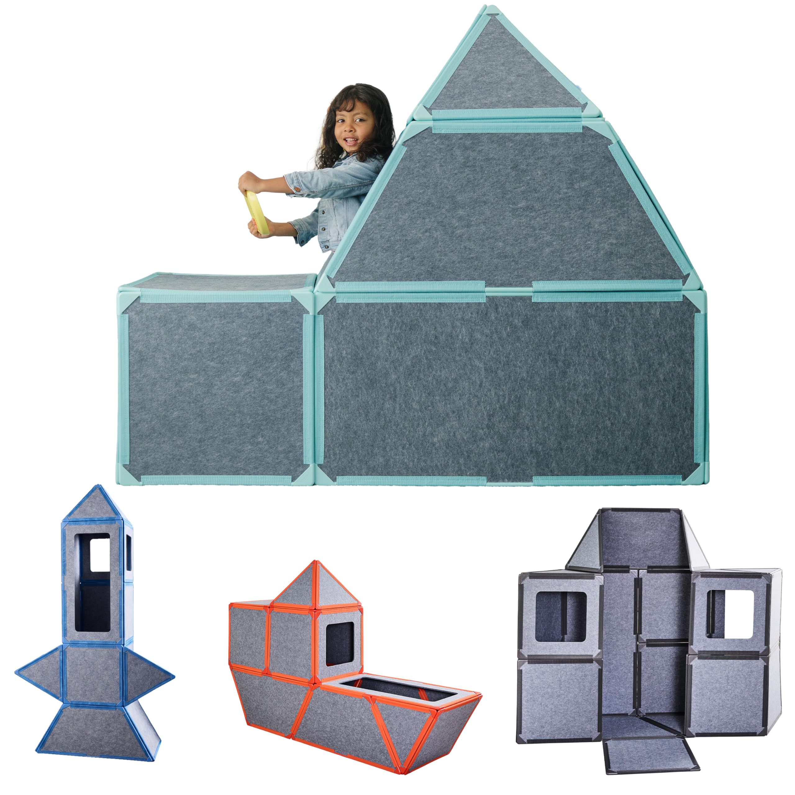 Space - Magnetic Building Tiles Set - STEM Learning Toy - Ages 3-10+