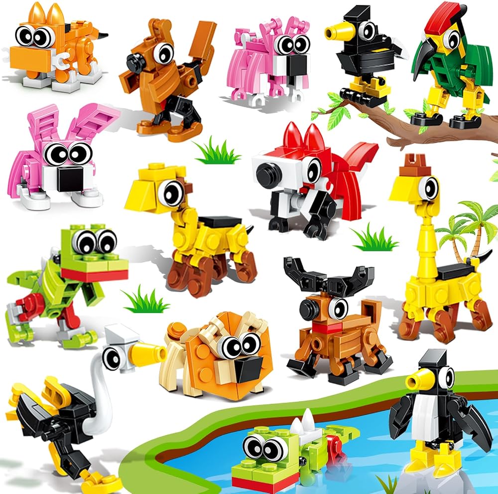 30-Piece - Animal - Mini Building Blocks Set - Creative Play Toy - Ages 3+