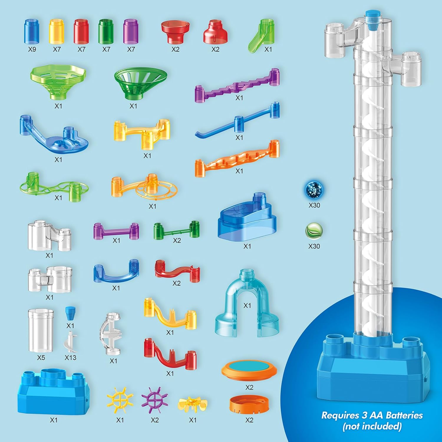 152-Piece - Marble Run Building Set - STEM Learning Toy - Ages 4+