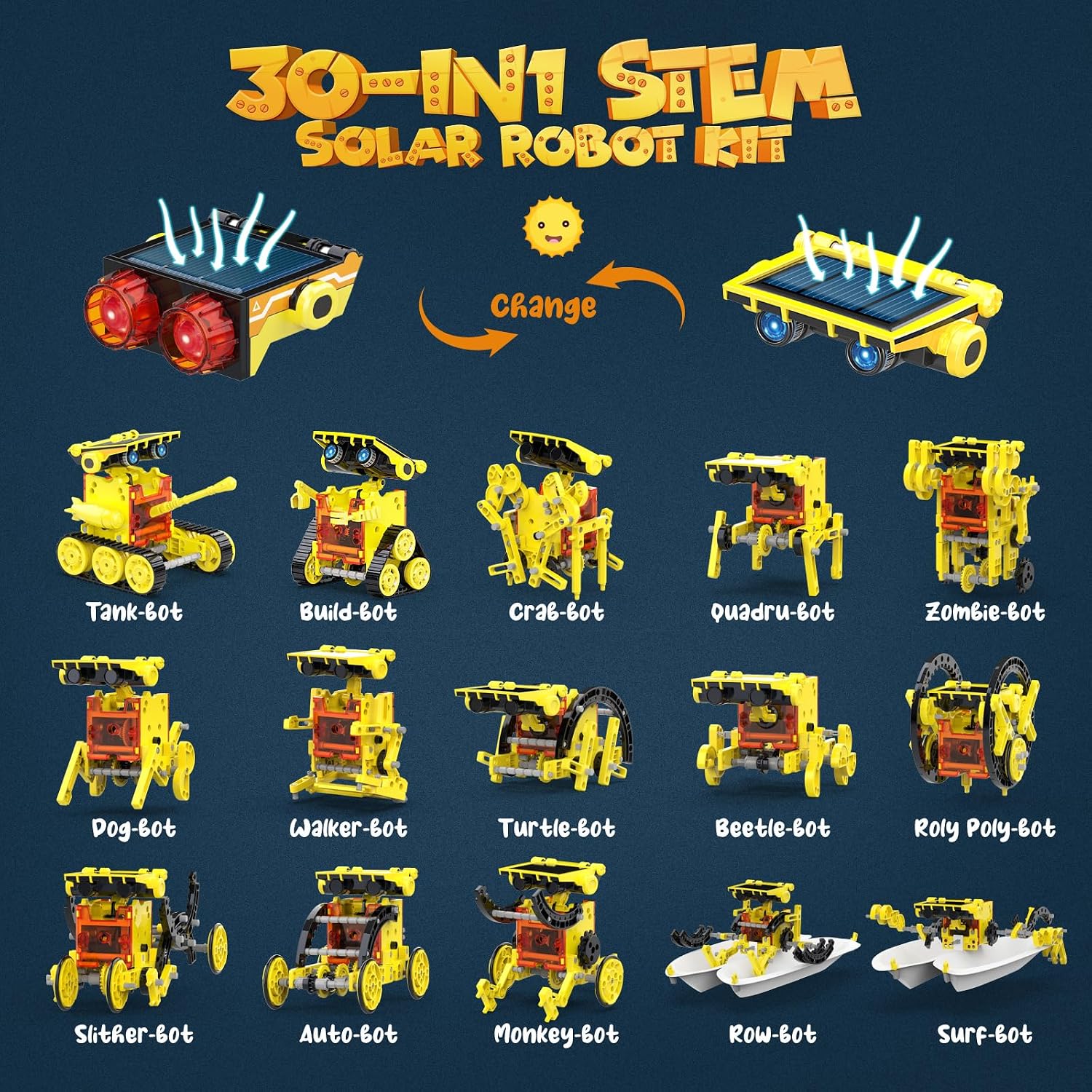 243-Piece - Science - Solar Robot Kit - STEM Learning Toy