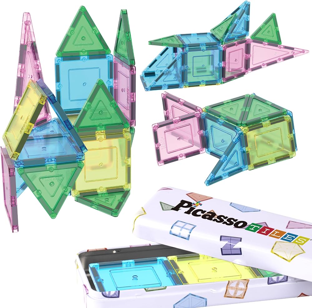 20-Piece - Magnetic Building Tiles Set - STEM Learning Toy - Ages 3+