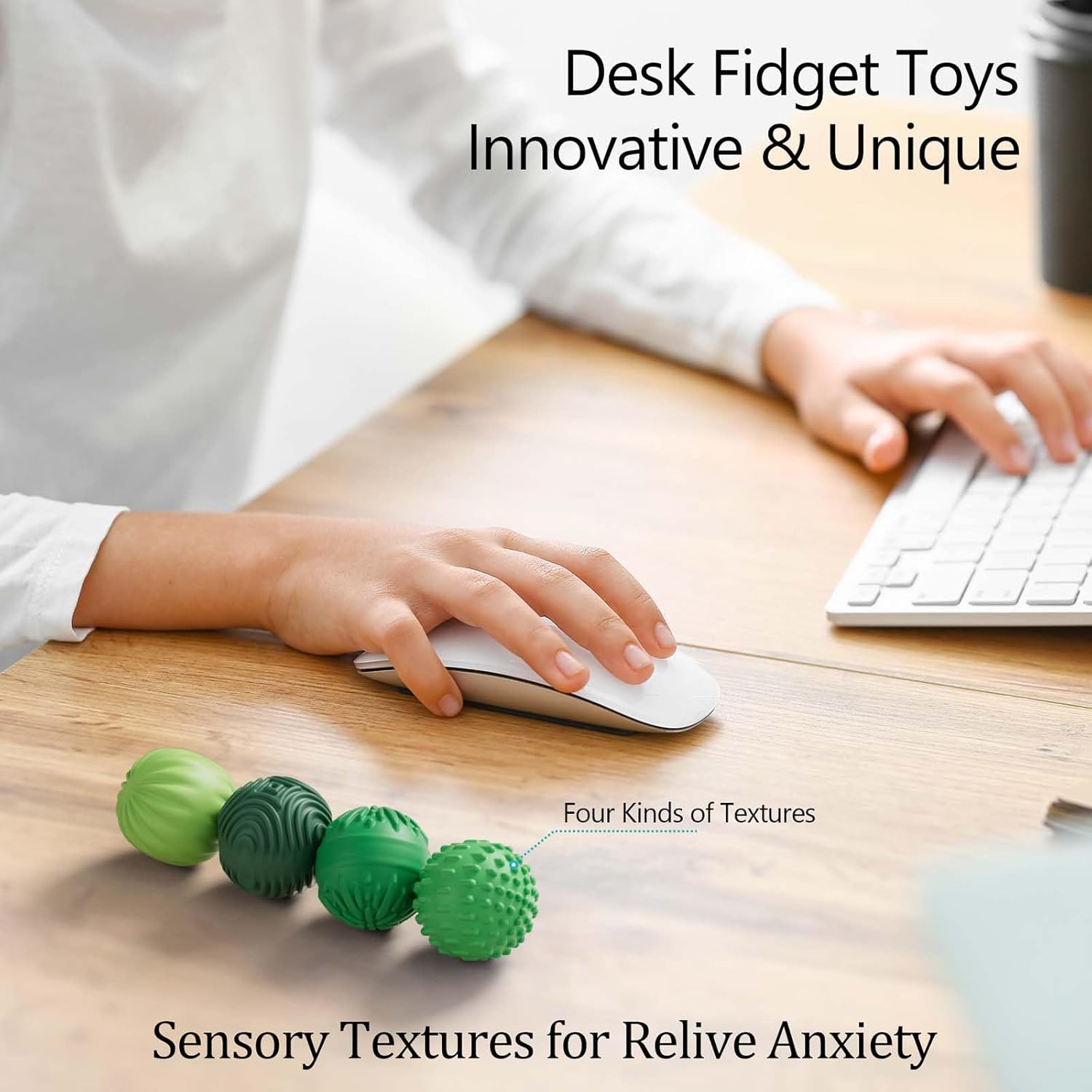 4-Piece - Magnetic - Desk Fidget Toy - Sensory Play Toy - Ages 14+