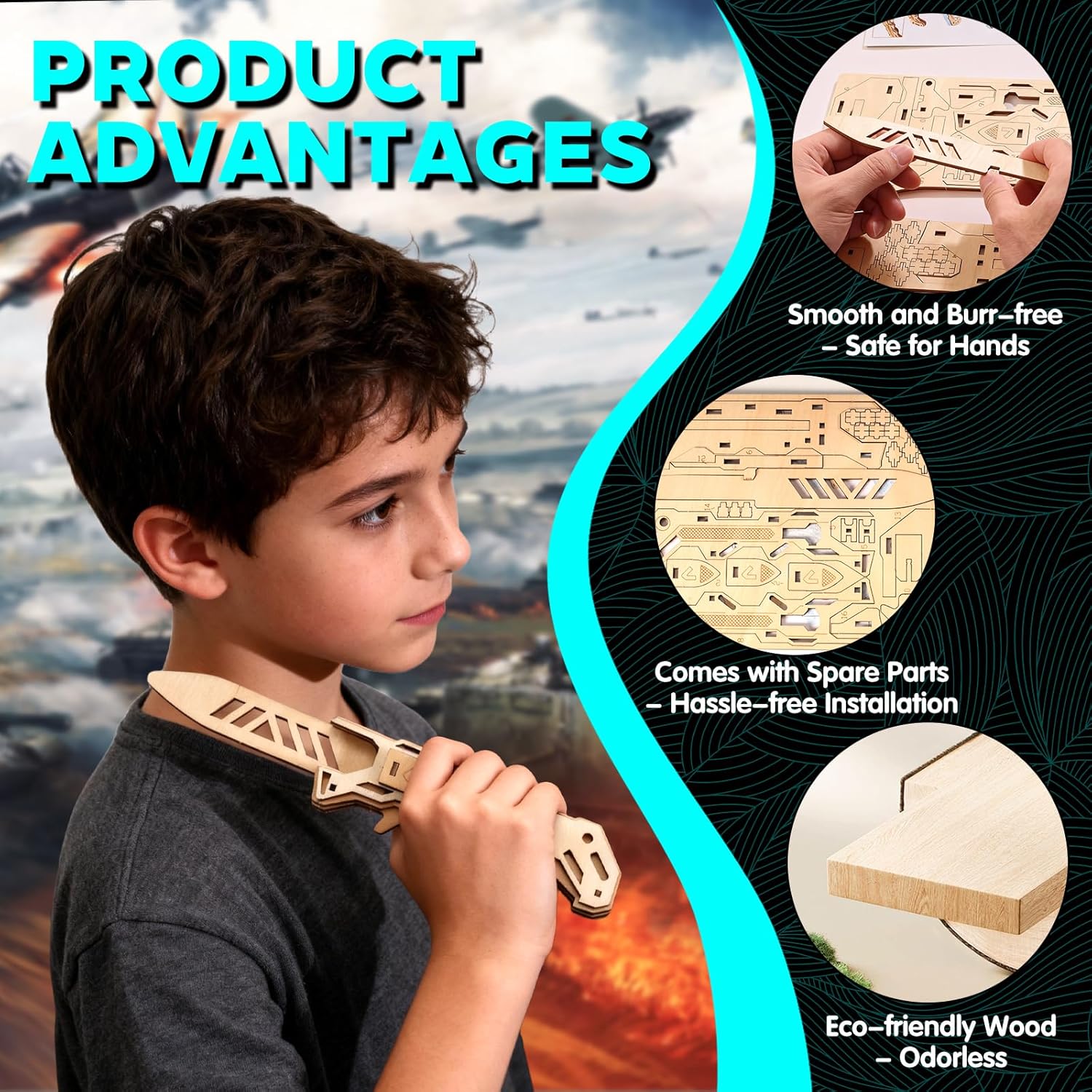 266-Piece - 3D Wooden Puzzle Kit - Creative Play Toy