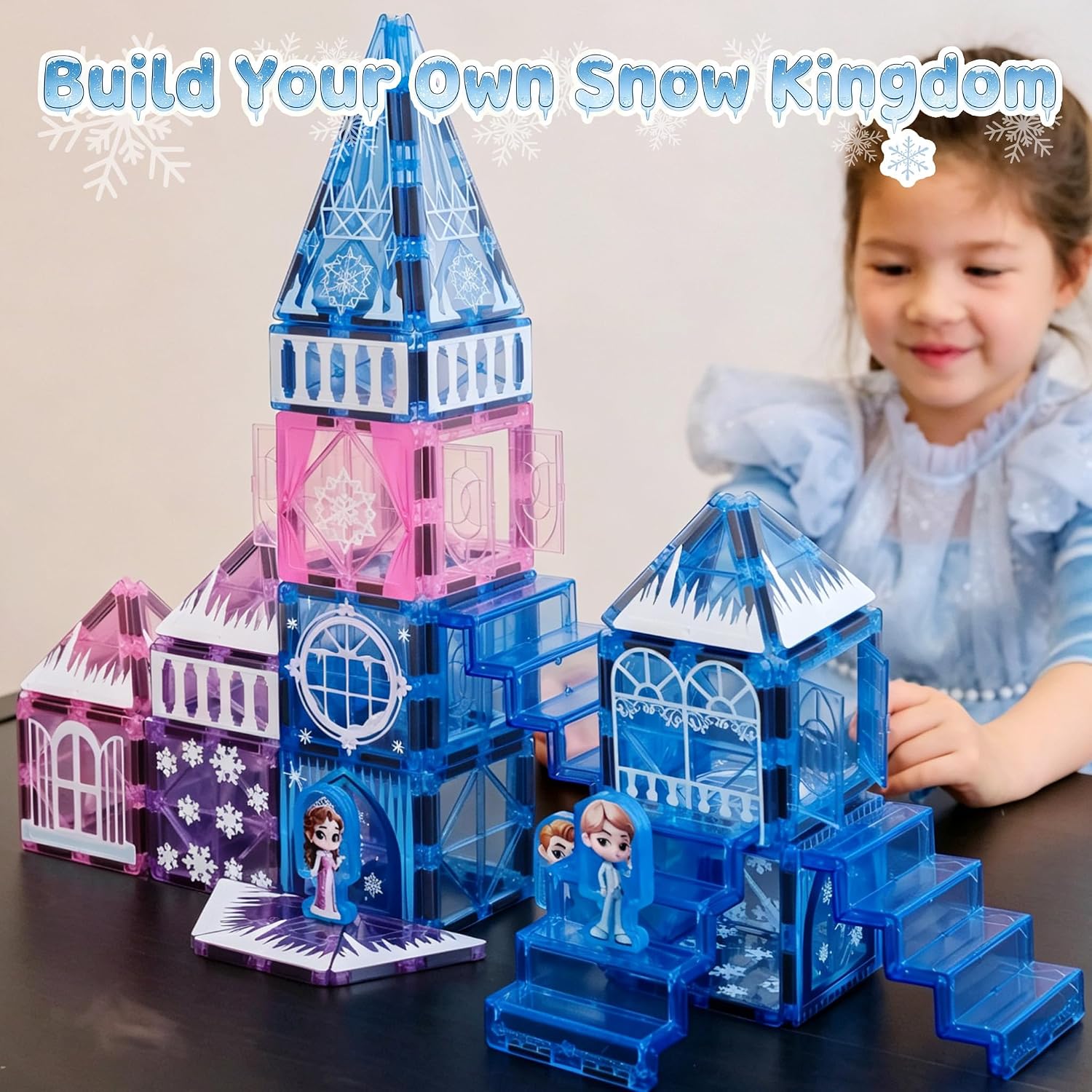 100-Piece - Sensory - Magnetic Building Tiles Set - Sensory Play Toy - Ages 3-5