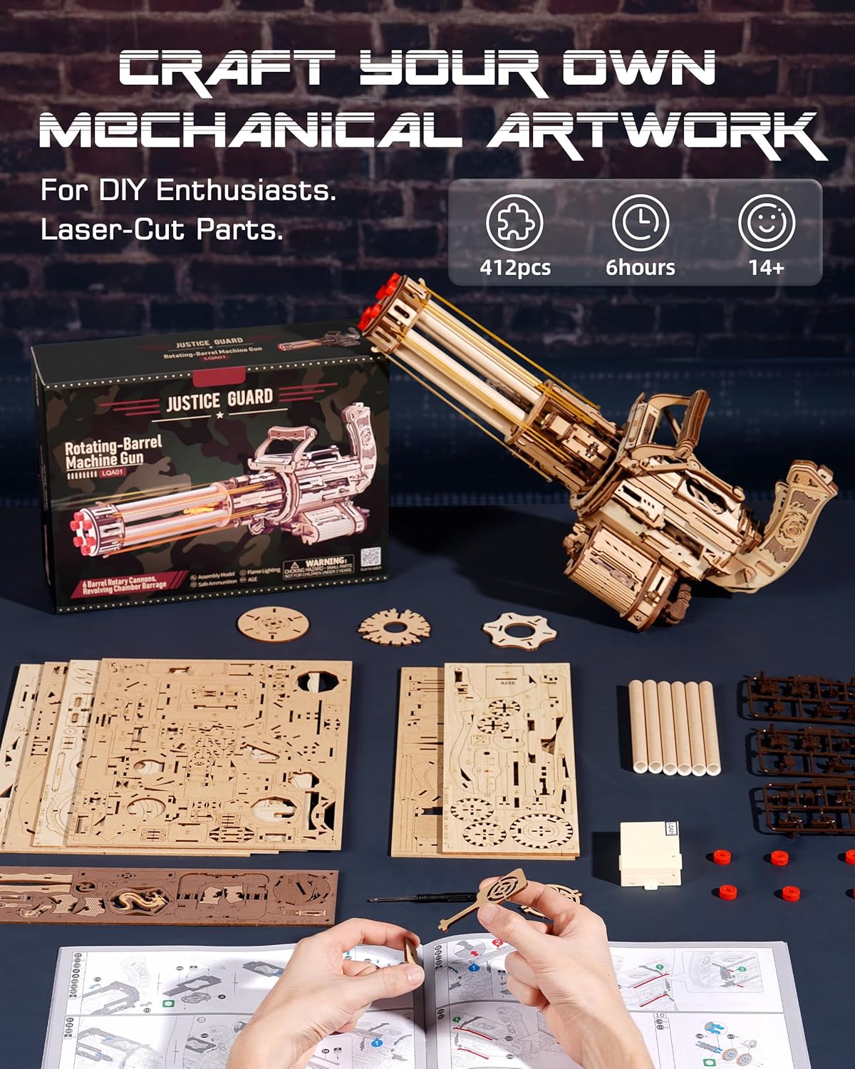 3D Wooden Puzzle Kit - STEM Learning Toy - Ages 14+
