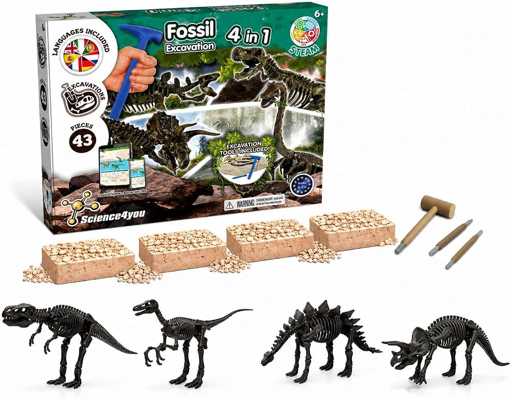 46-Piece - Science - Dinosaur Dig Kit - STEM Learning Toy - Ages 6+