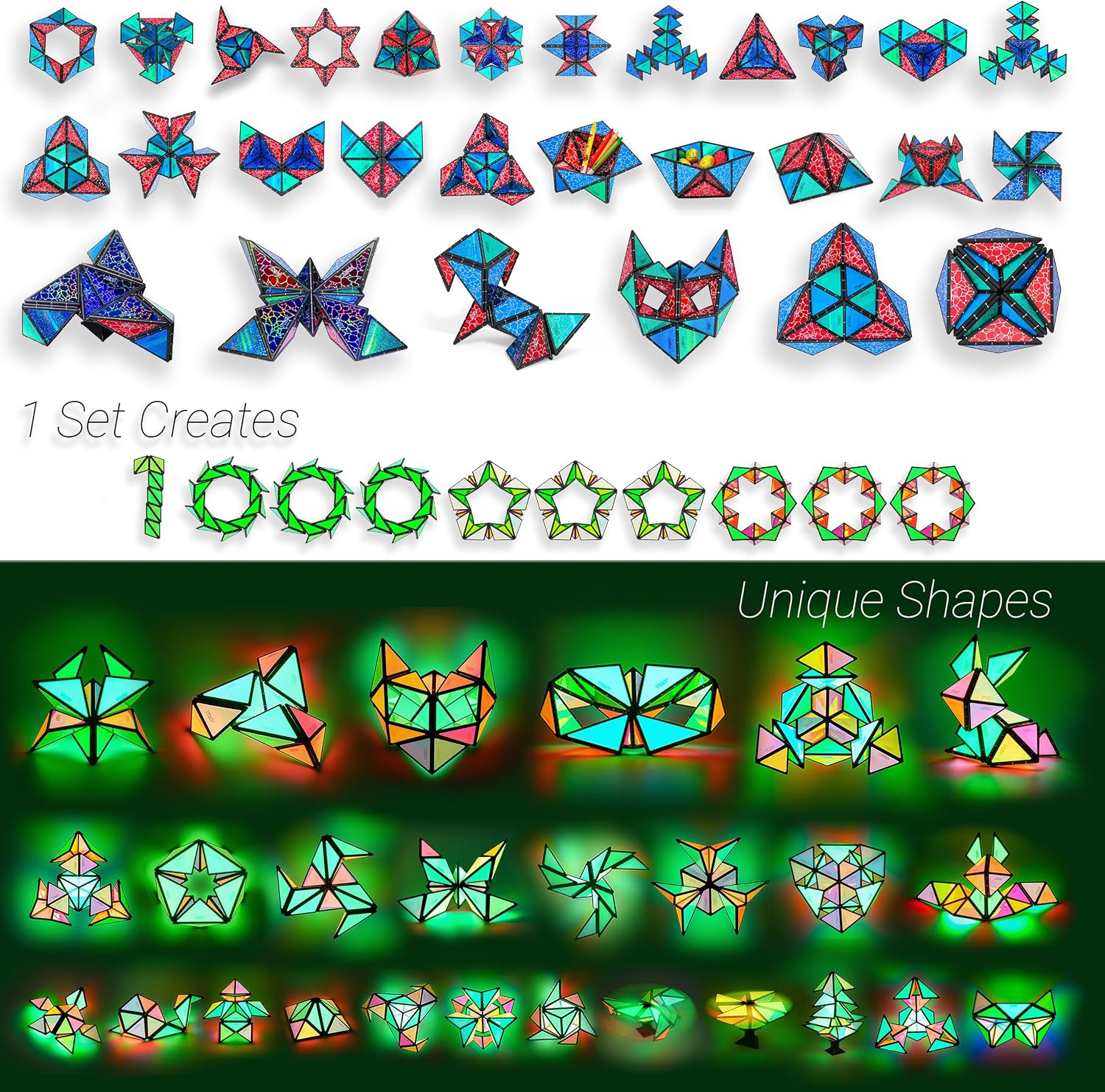 12-Piece - Magnetic Building Tiles Set - STEM Learning Toy