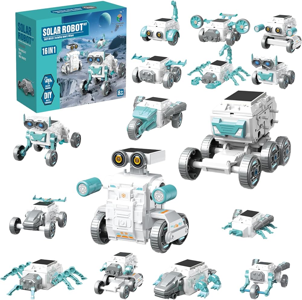 16-Piece - Science - Solar Robot Kit - STEM Learning Toy - Ages 8-12