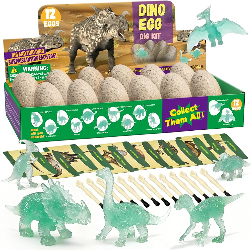 12-Piece - Dinosaur Dig Kit - Creative Play Toy