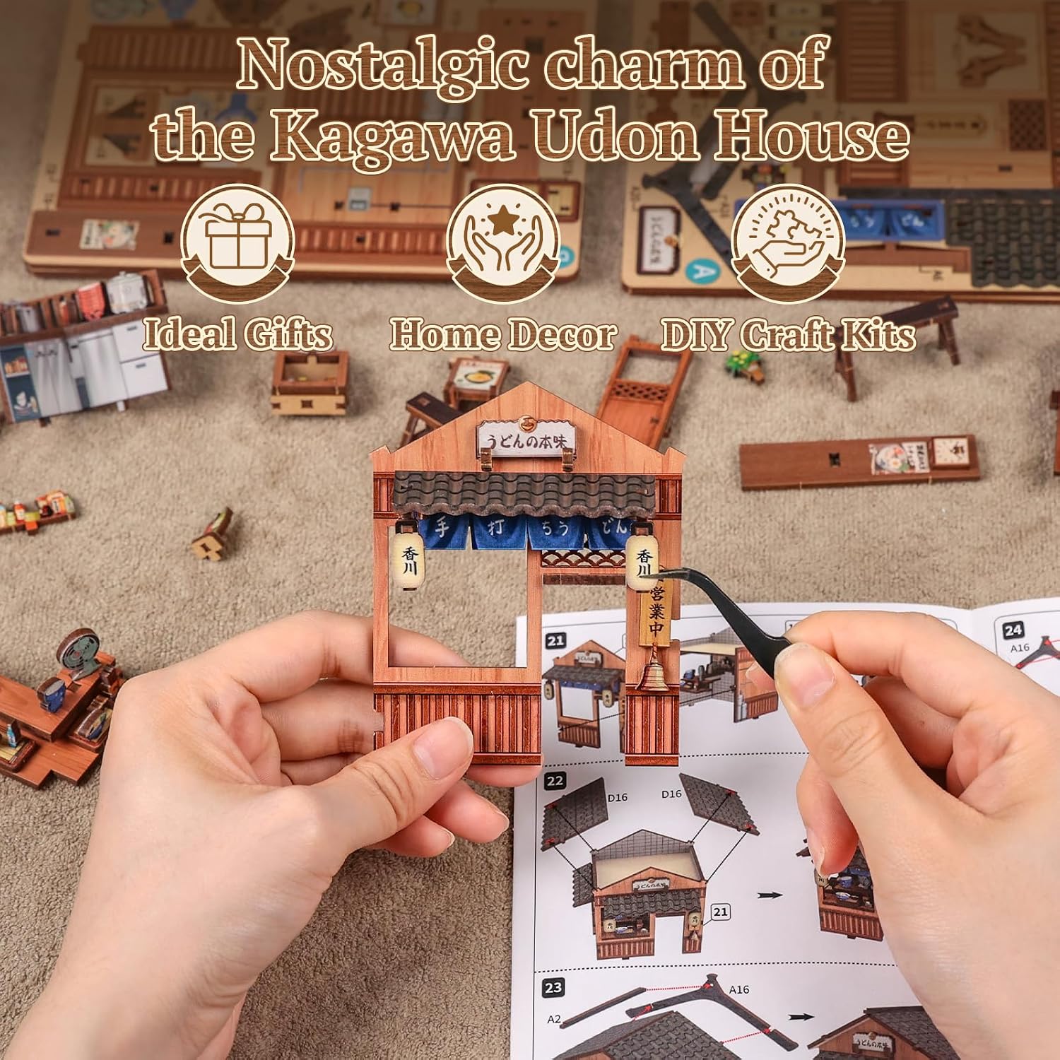 103-Piece - 3D Wooden Puzzle Kit - Creative Play Toy - Ages 14+