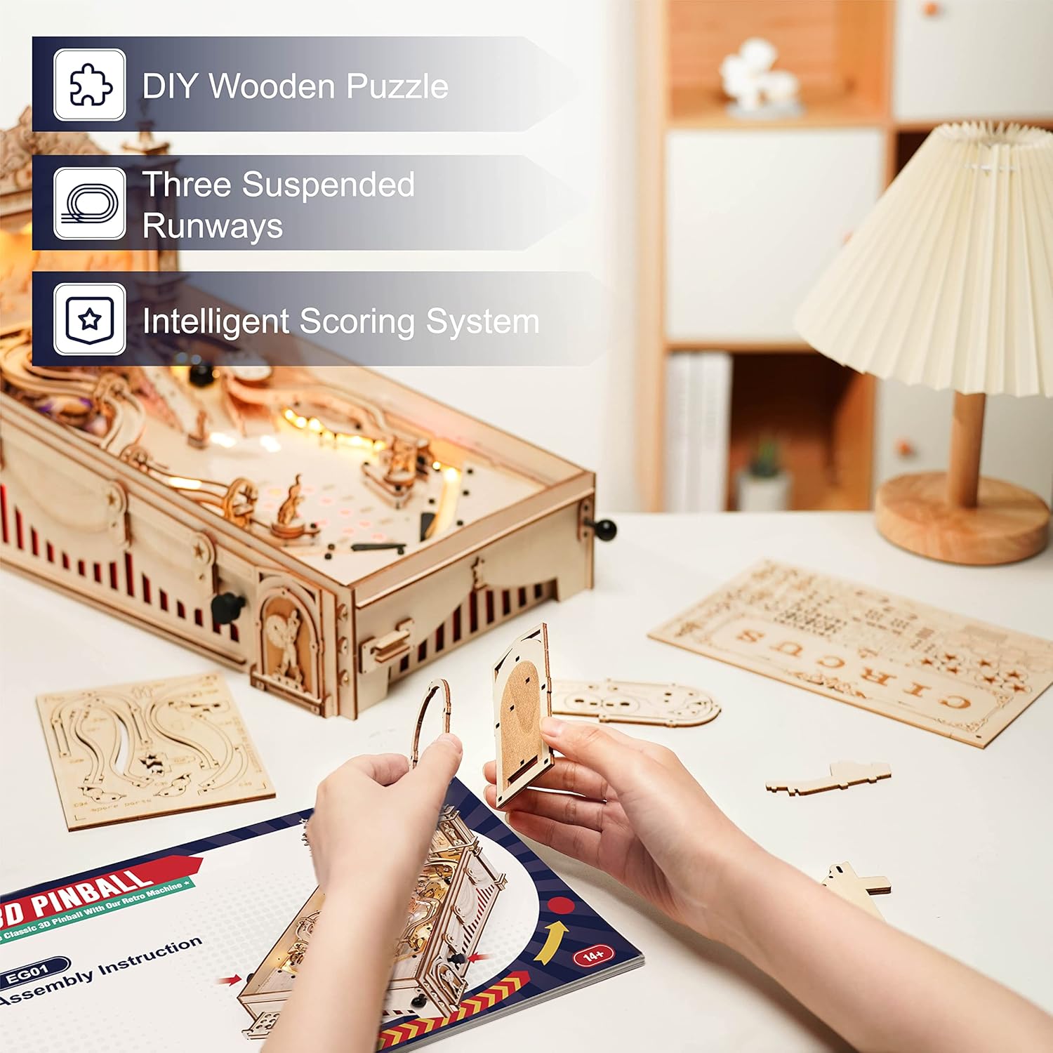 3D Wooden Puzzle Kit - Creative Play Toy - Ages 14