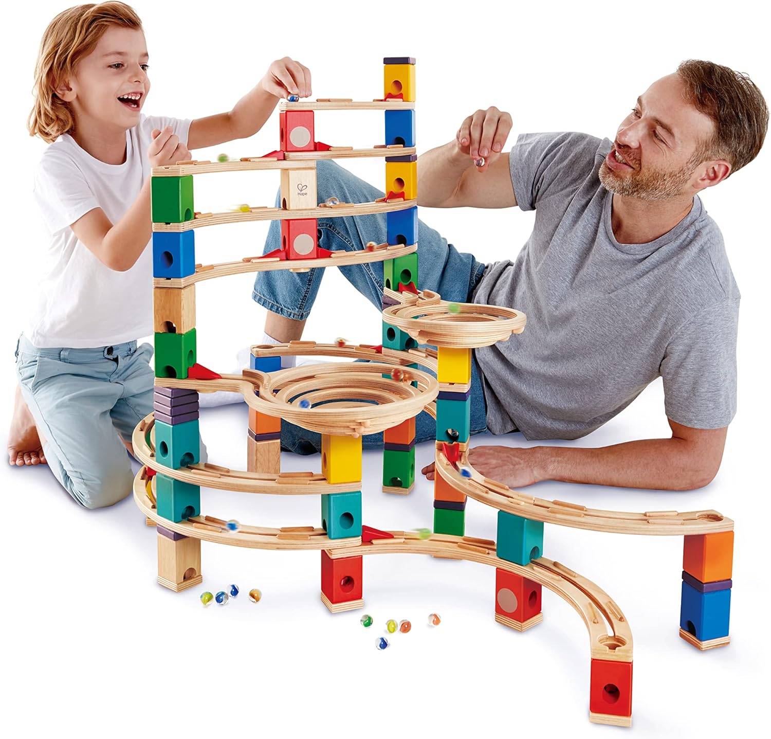 Wooden - Marble Run Building Set - STEM Learning Toy - Ages 4+