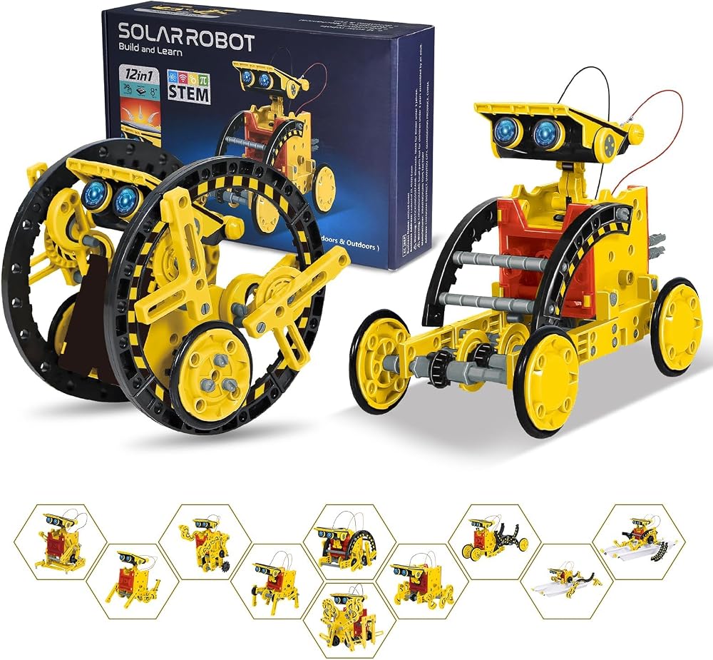 12-Piece - Science - Solar Robot Kit - STEM Learning Toy - Ages 8-12