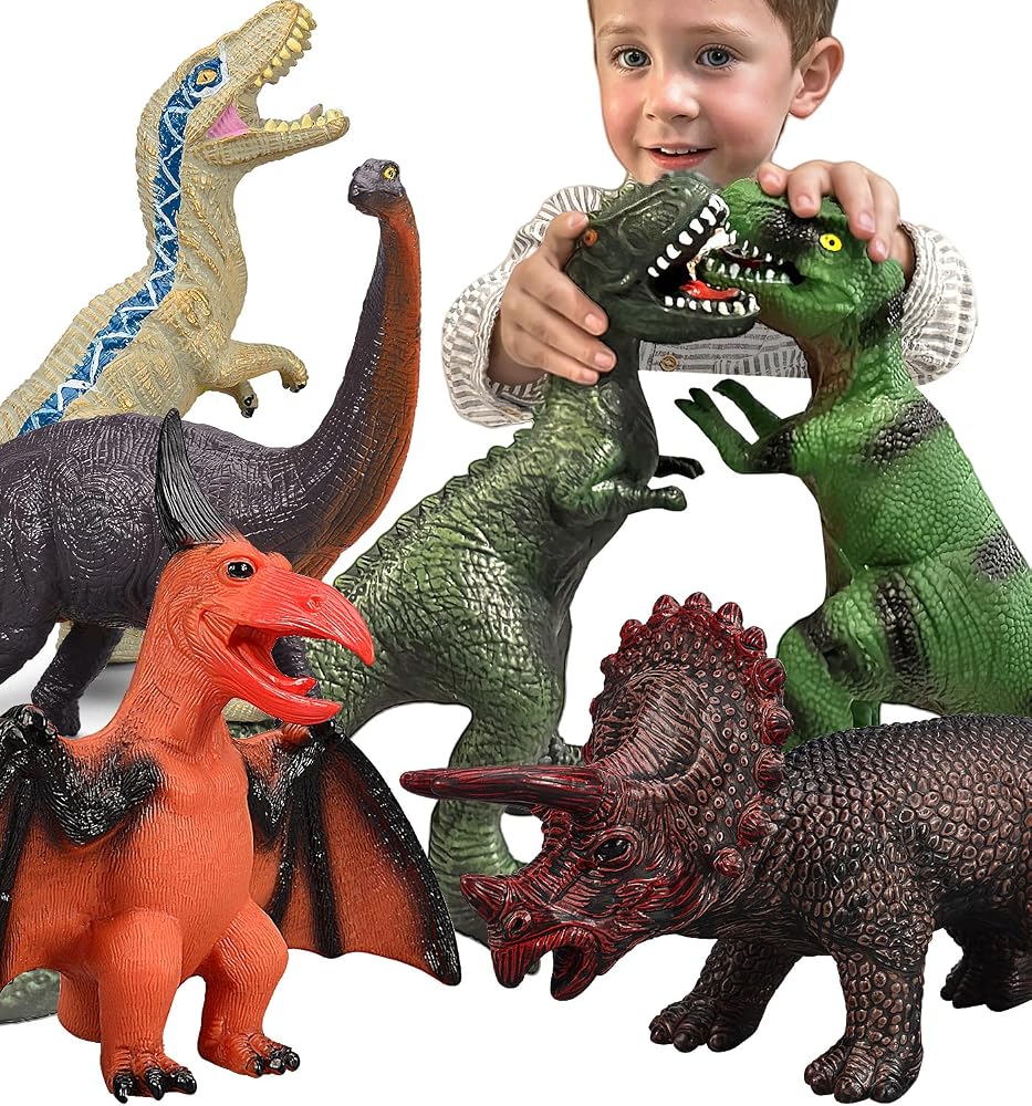 6-Piece - Dinosaur - Party Favor Toys - Creative Play Toy - Ages 3+
