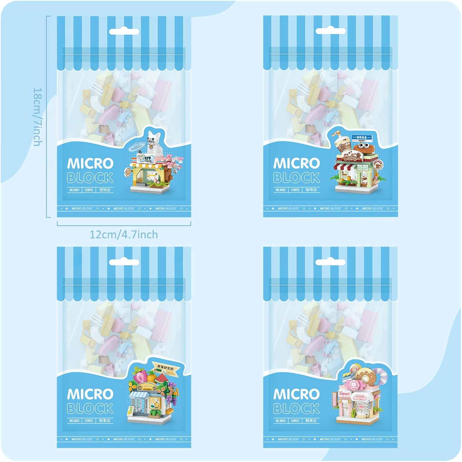 4-Piece - Blind Box Mini Bricks Set - Creative Play Toy - Ages 3+