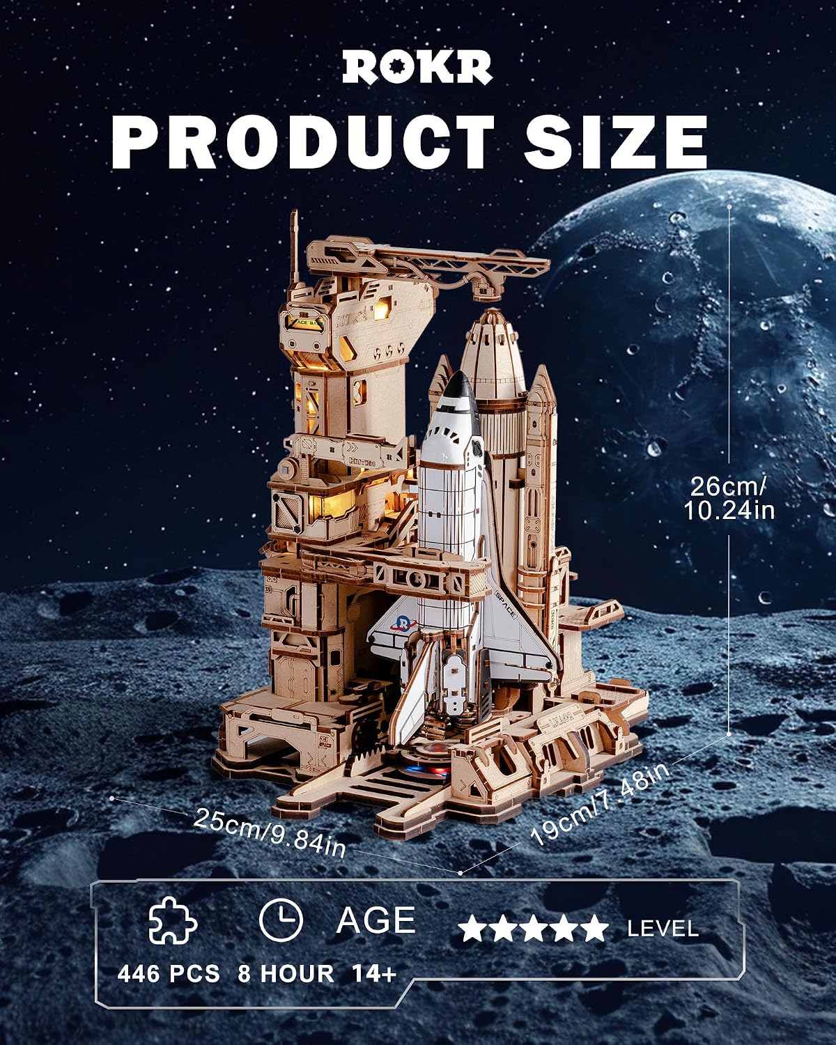 Space - 3D Wooden Puzzle Kit - STEM Learning Toy - Ages 14+