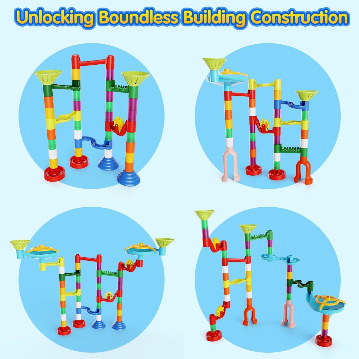 110-Piece - Marble Run Building Set - STEM Learning Toy