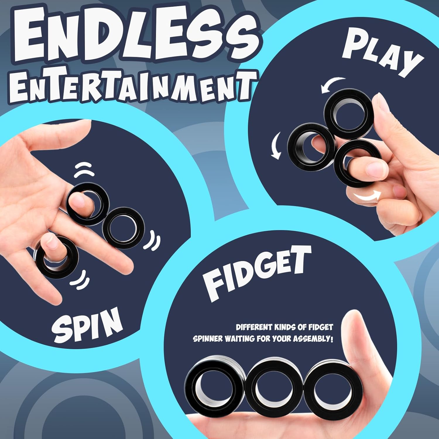 5-Piece - Magnetic - Desk Fidget Toy - Sensory Play Toy - Ages 3+