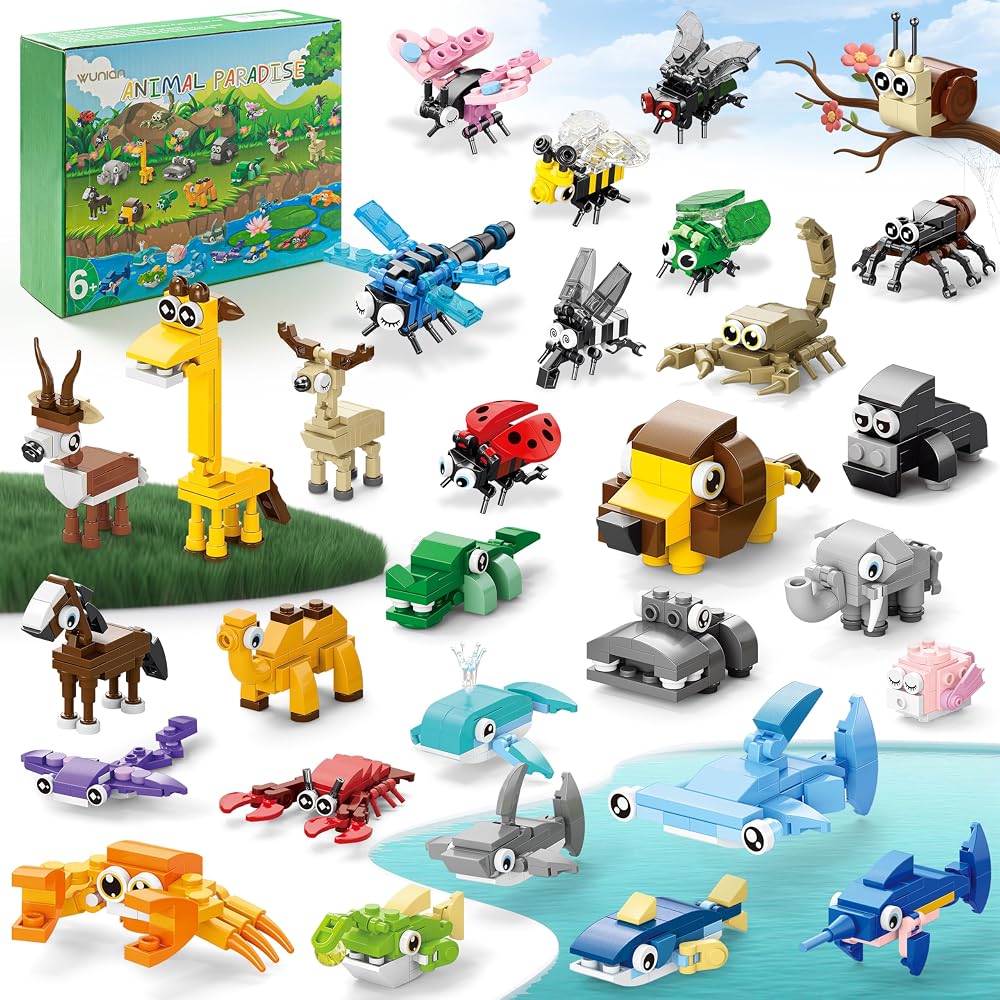 30-Piece - Animal - Mini Building Blocks Set - Creative Play Toy - Ages 6+