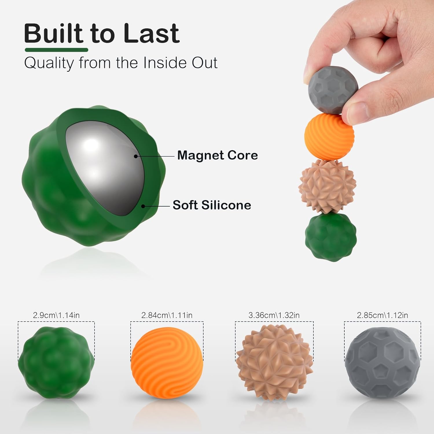 4-Piece - Magnetic - Desk Fidget Toy - Sensory Play Toy