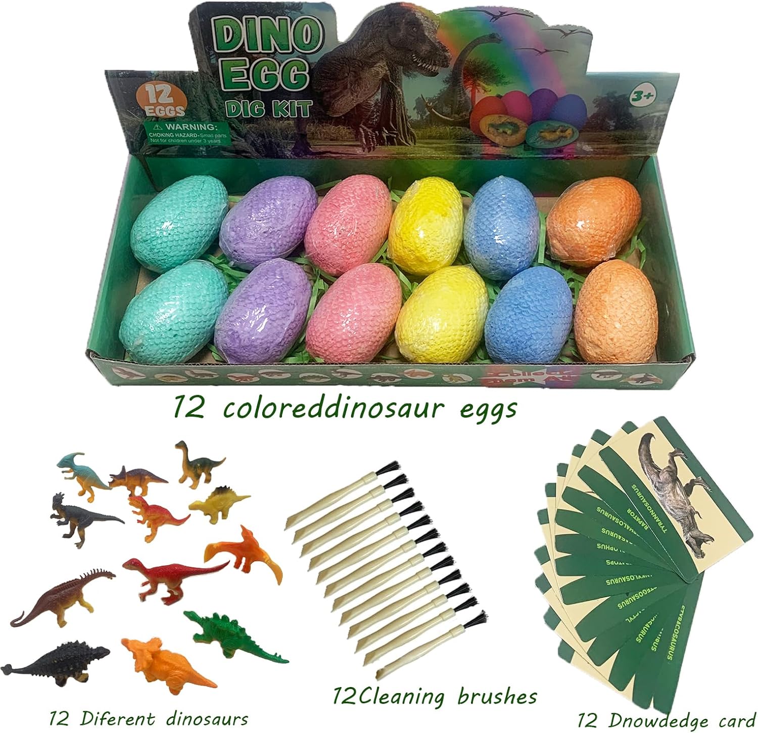 12-Piece - Car - Dinosaur Dig Kit - STEM Learning Toy - Ages 3+