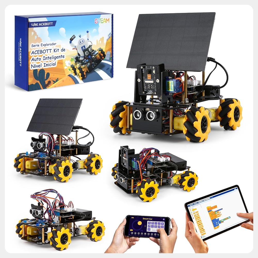 4-Piece - Car - Solar Robot Kit - STEM Learning Toy - Ages 12+