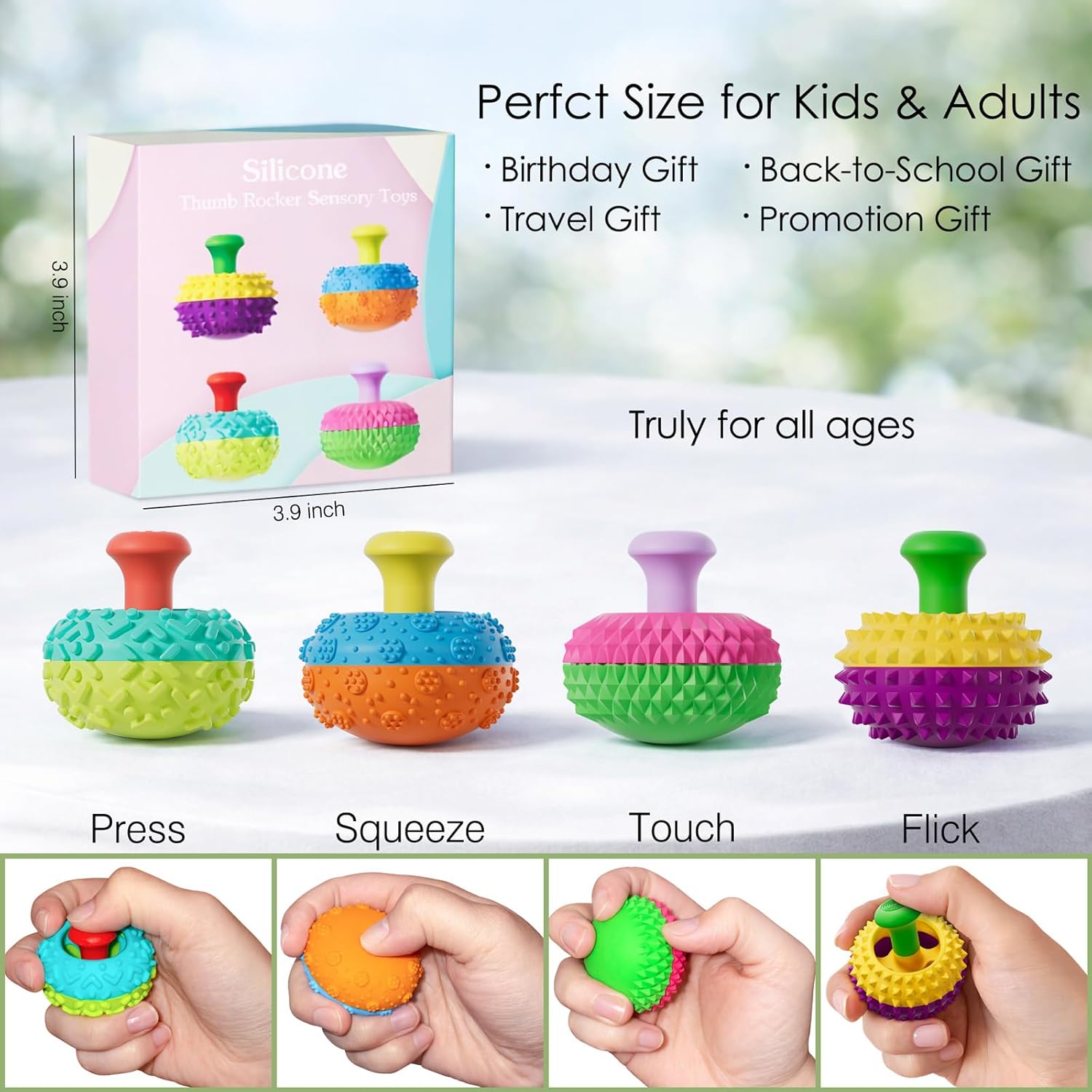 4-Piece - Sensory - Desk Fidget Toy - Sensory Play Toy - Ages 3+