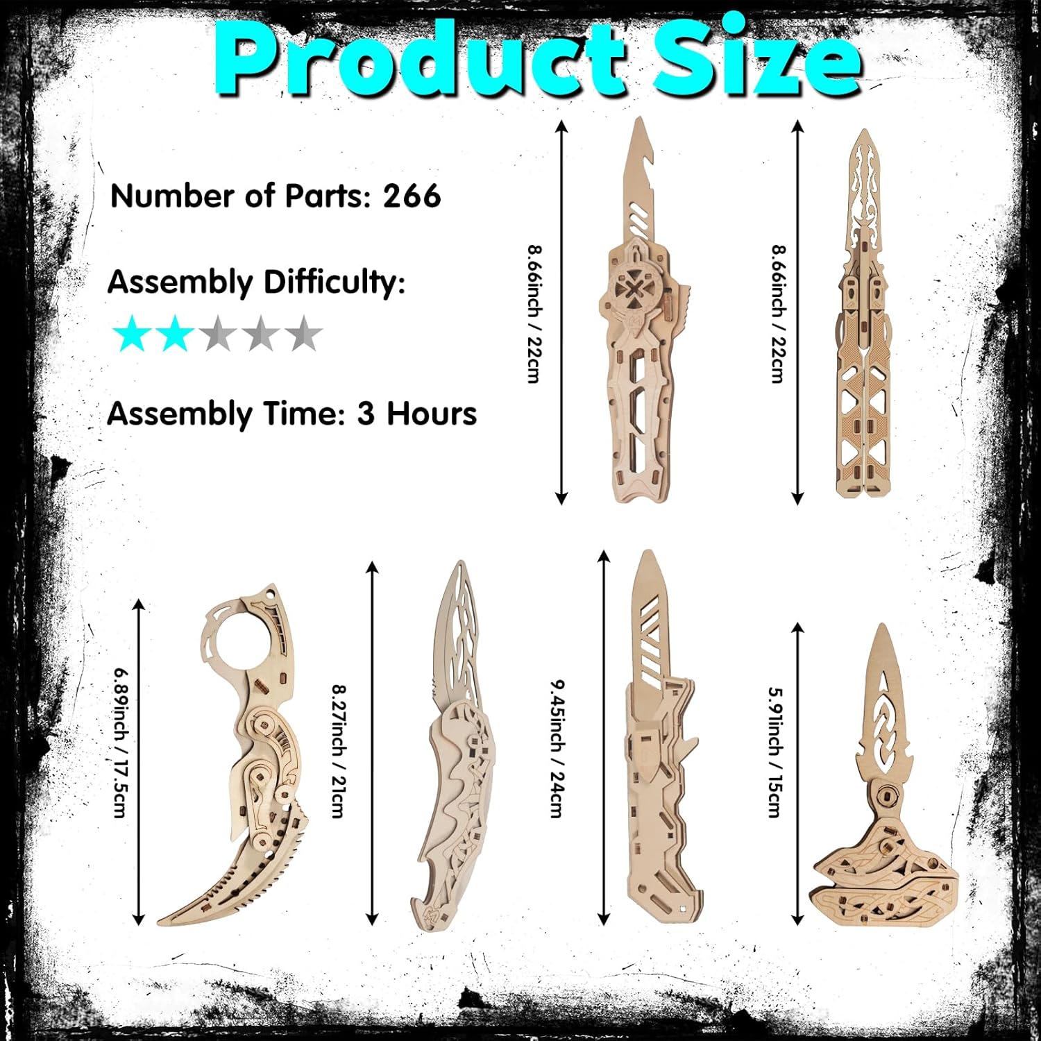266-Piece - 3D Wooden Puzzle Kit - Creative Play Toy