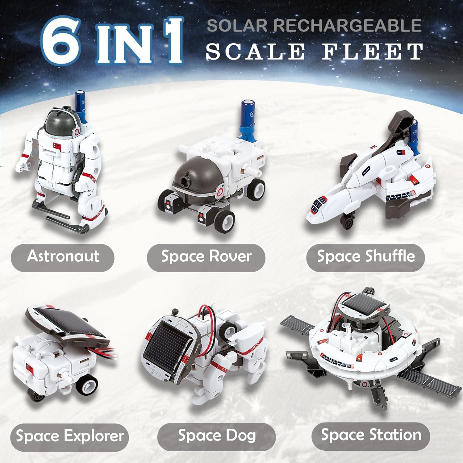 6-Piece - Science - Solar Robot Kit - STEM Learning Toy - Ages 8+