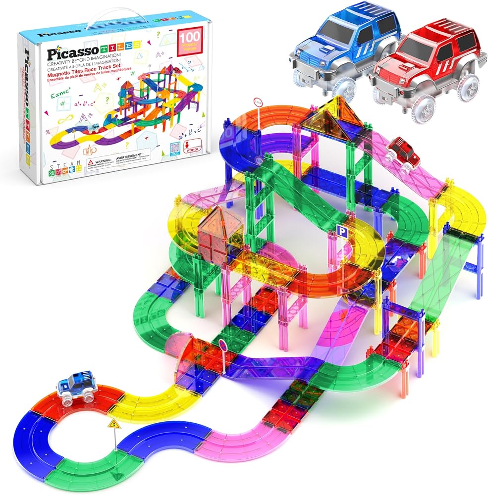 100-Piece - Magnetic Building Tiles Set - Creative Play Toy - Ages 3+