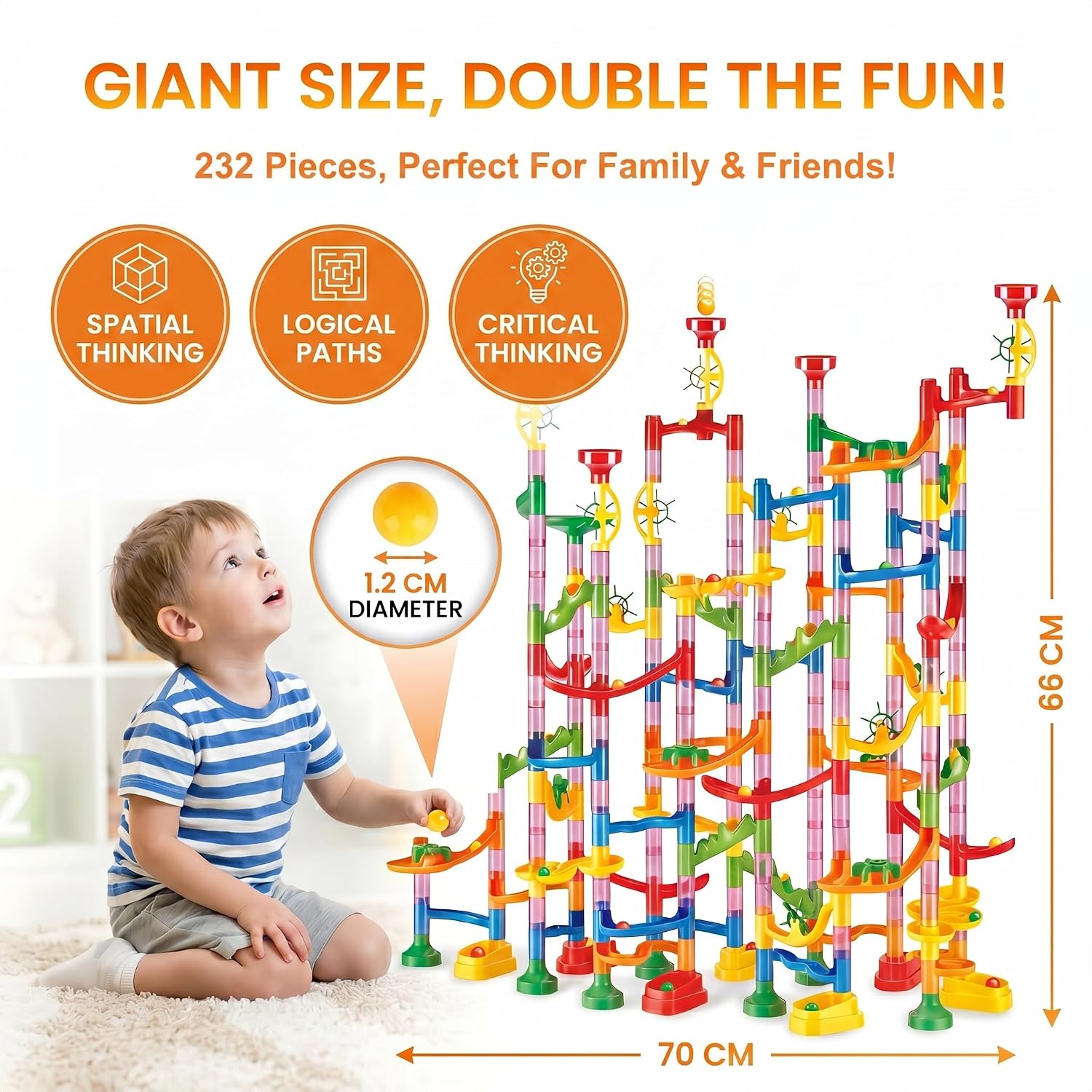 232-Piece - Marble Run Building Set - STEM Learning Toy