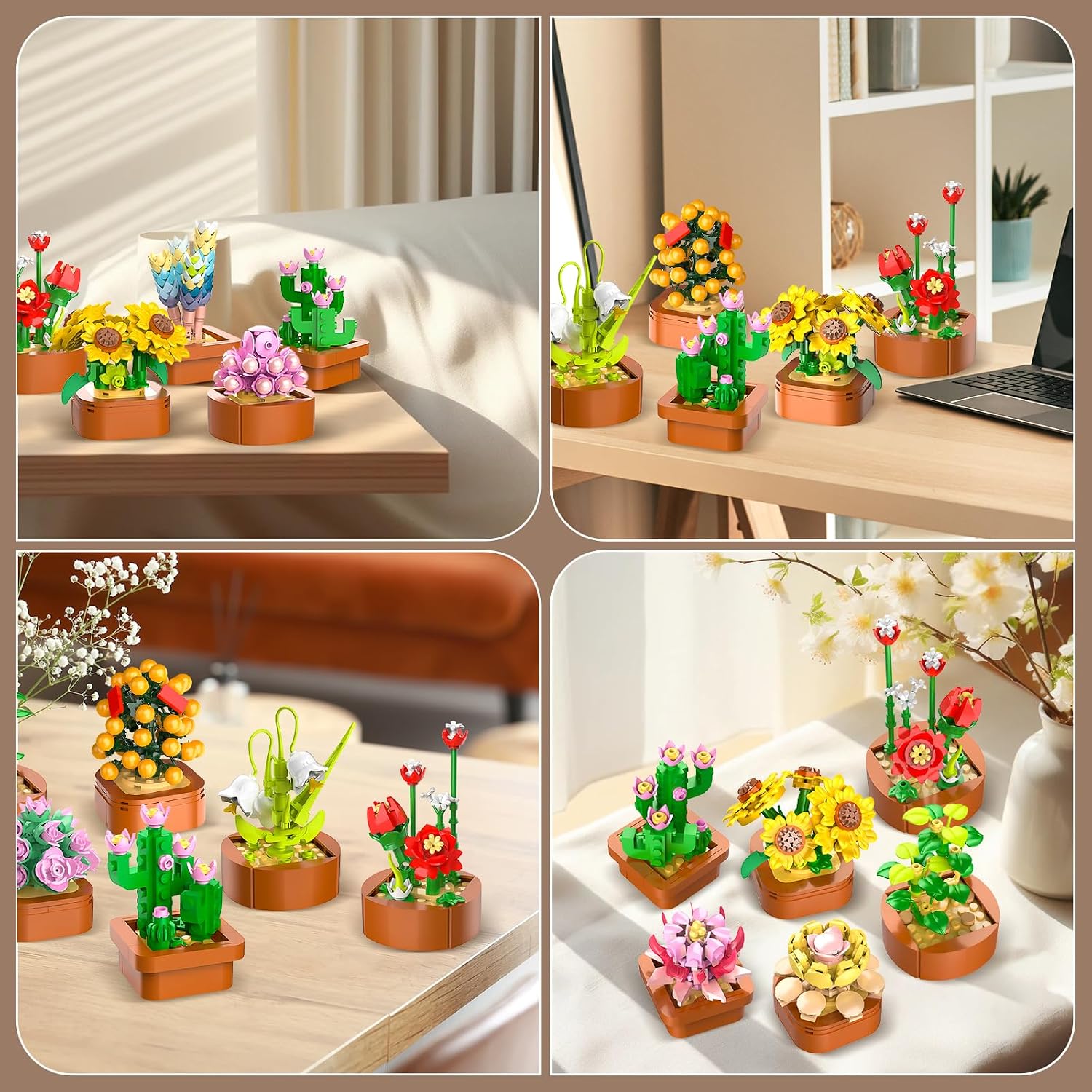 12-Piece - Flower - Mini Building Blocks Set - Creative Play Toy - Ages 6+