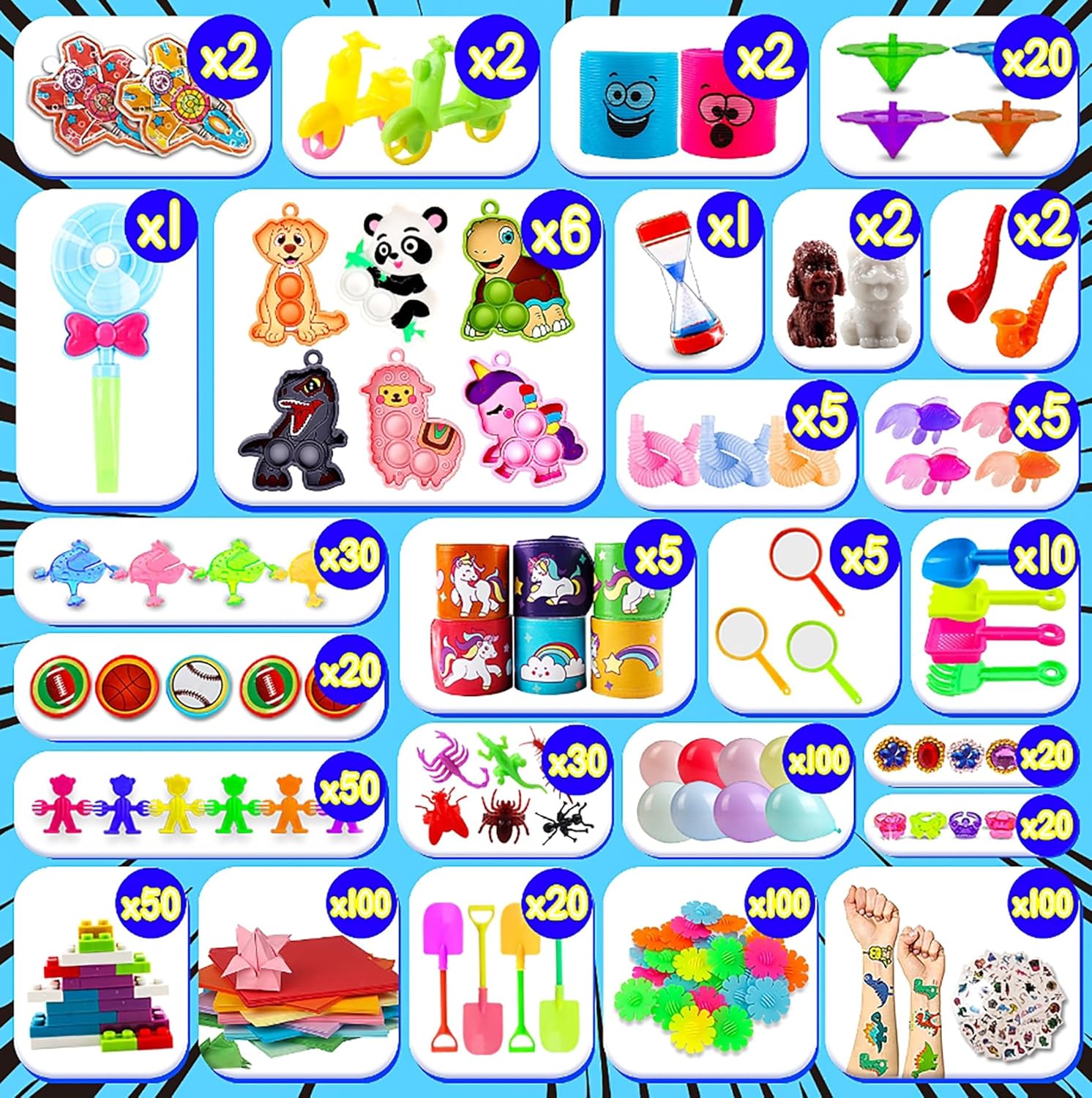 1000-Piece - Car - Party Favor Toys - Sensory Play Toy - Ages 3+