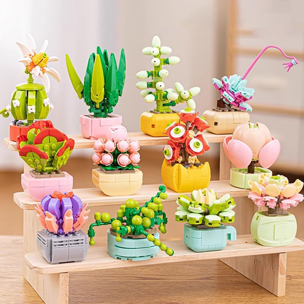 12-Piece - Flower - Blind Box Mini Bricks Set - Creative Play Toy - Ages 6+