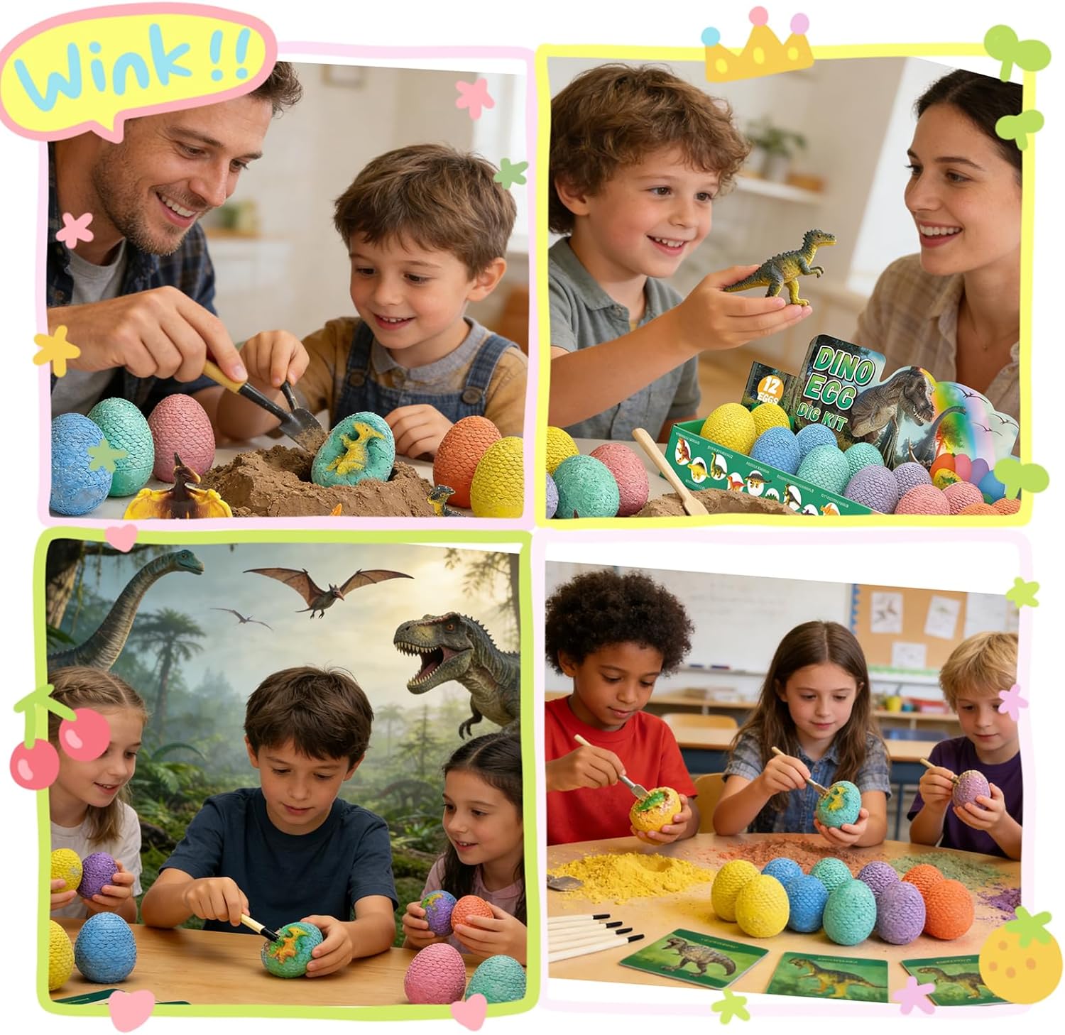 12-Piece - Car - Dinosaur Dig Kit - STEM Learning Toy - Ages 3+