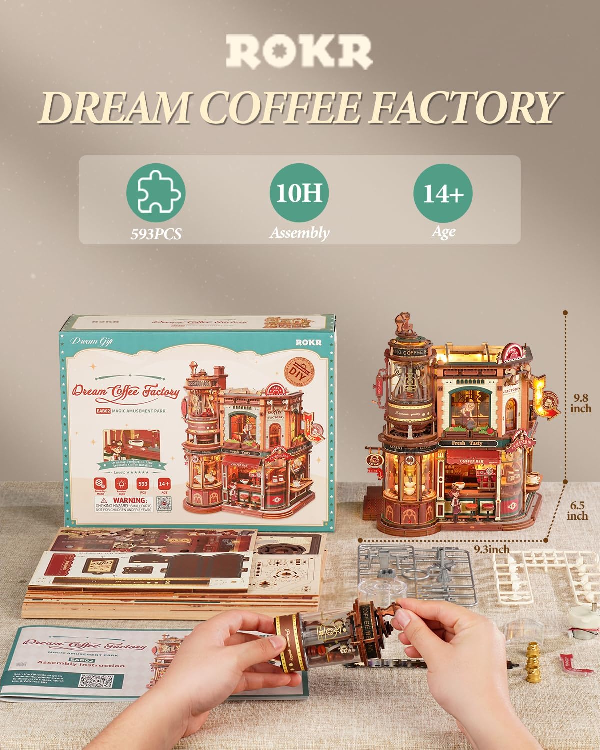 3D Wooden Puzzle Kit - Creative Play Toy - Ages 14+