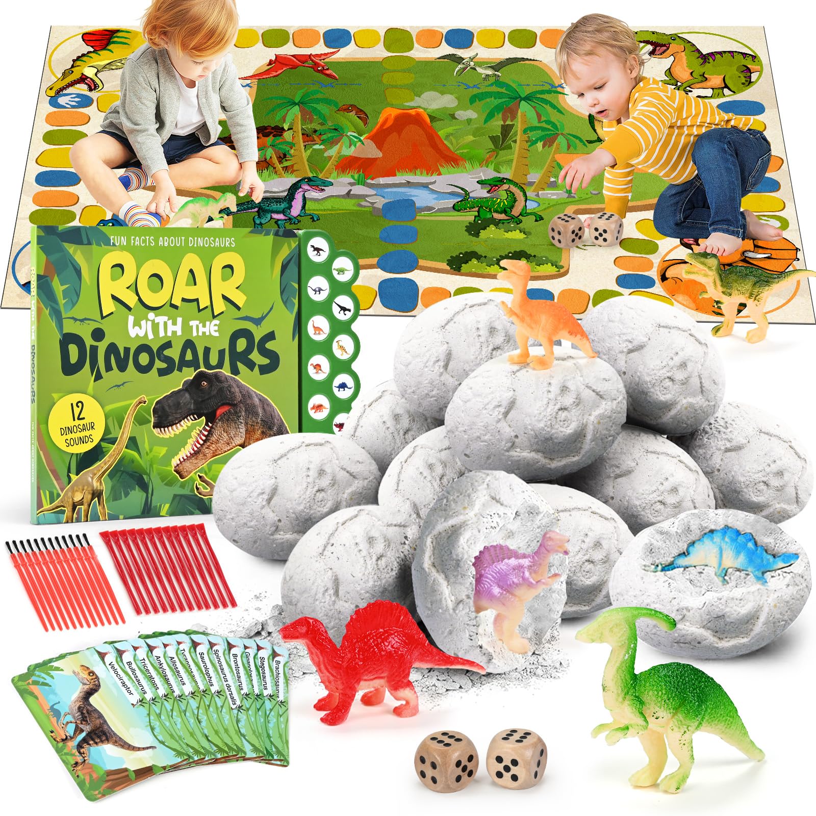 12-Piece - Car - Dinosaur Dig Kit - STEM Learning Toy - Ages 6+